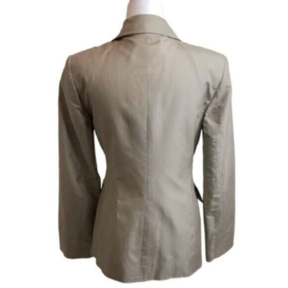 Michael Kors Tan 100% Silk Utility Jacket 4 - Picture 3 of 10